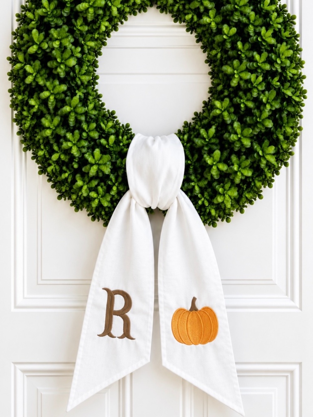Custom pumpkin fall wreath sash